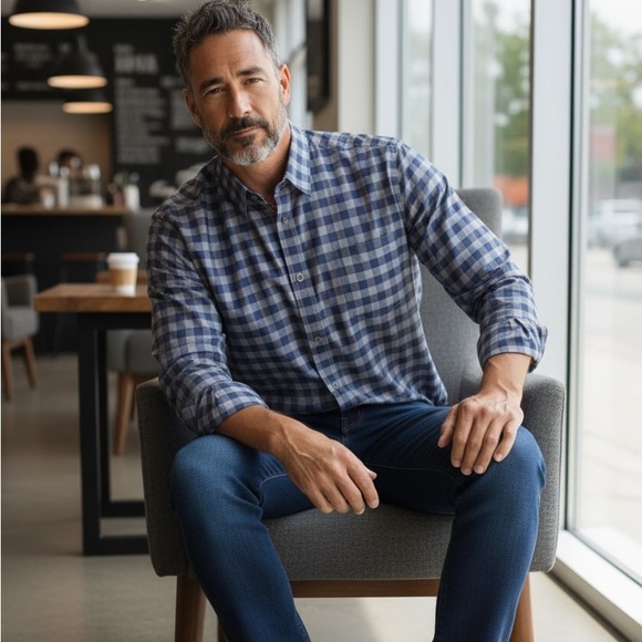 Ted Baker London Other - Ted Baker London Navy Checkered Button Down Shirt